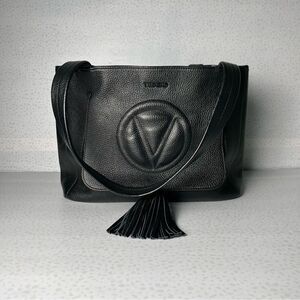 Valentino Ollie Pebbled Leather Tassel Tote
